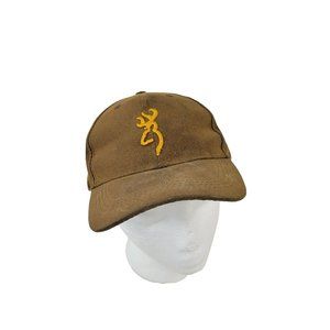 Browning Dura Wax Cap with Gold Buckmark Brown Water Repellent Hook & Loop OSFA